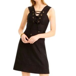 J.Crew Rosa lace-up dress in structured linen
Black size 10